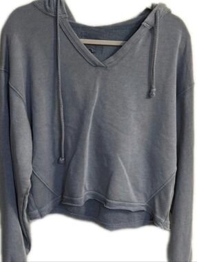American Eagle Grayish Blue Pullover Hoodie Sz L Womans Casual Cotton Blend 💵